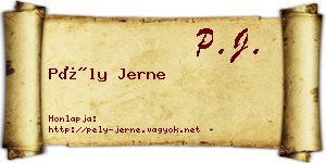 Pély Jerne névjegykártya